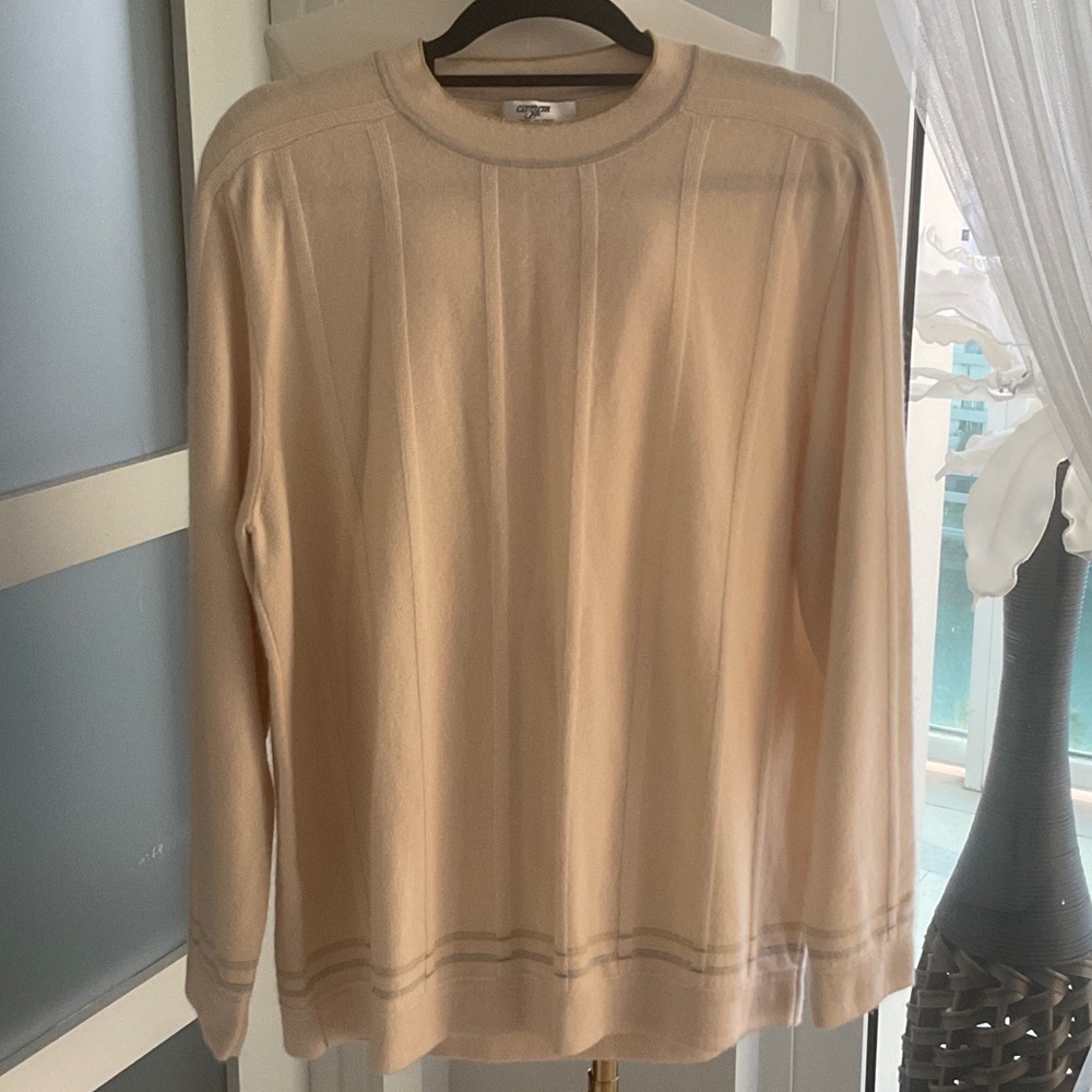 CUZZENS Cashmere Cream Long Sleeve Sweater sz 52 It
